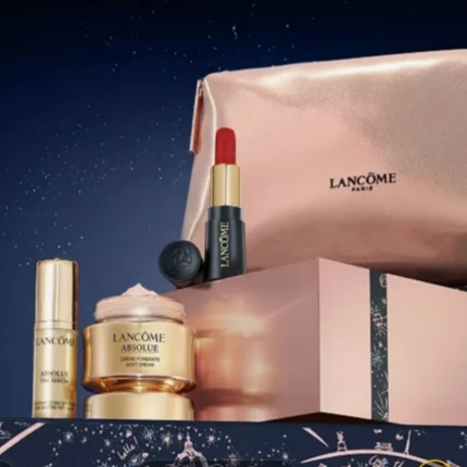 ست لانکوم Absolue | شامل کرم نرمکننده، سرم، رژلب و کیف آرایشی