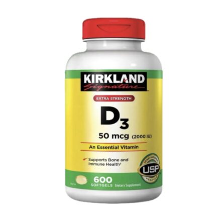 ویتامین D3 کرکلند 2000 واحد 600 عددی – مکمل تقویت سیستم ایمنی و سلامت استخوان
