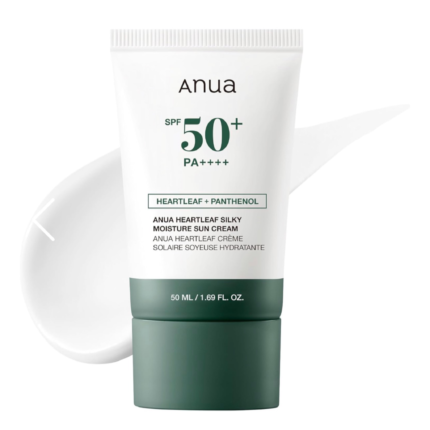 ضد آفتاب آبرسان و تسکین دهنده پوست آنوا Anua مدل Heartleaf Silky Moisture Sun Cream SPF50+